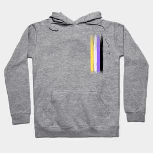 Pride Collection - Non Binary Pride Flag (Paint Streak/Vertical) Hoodie